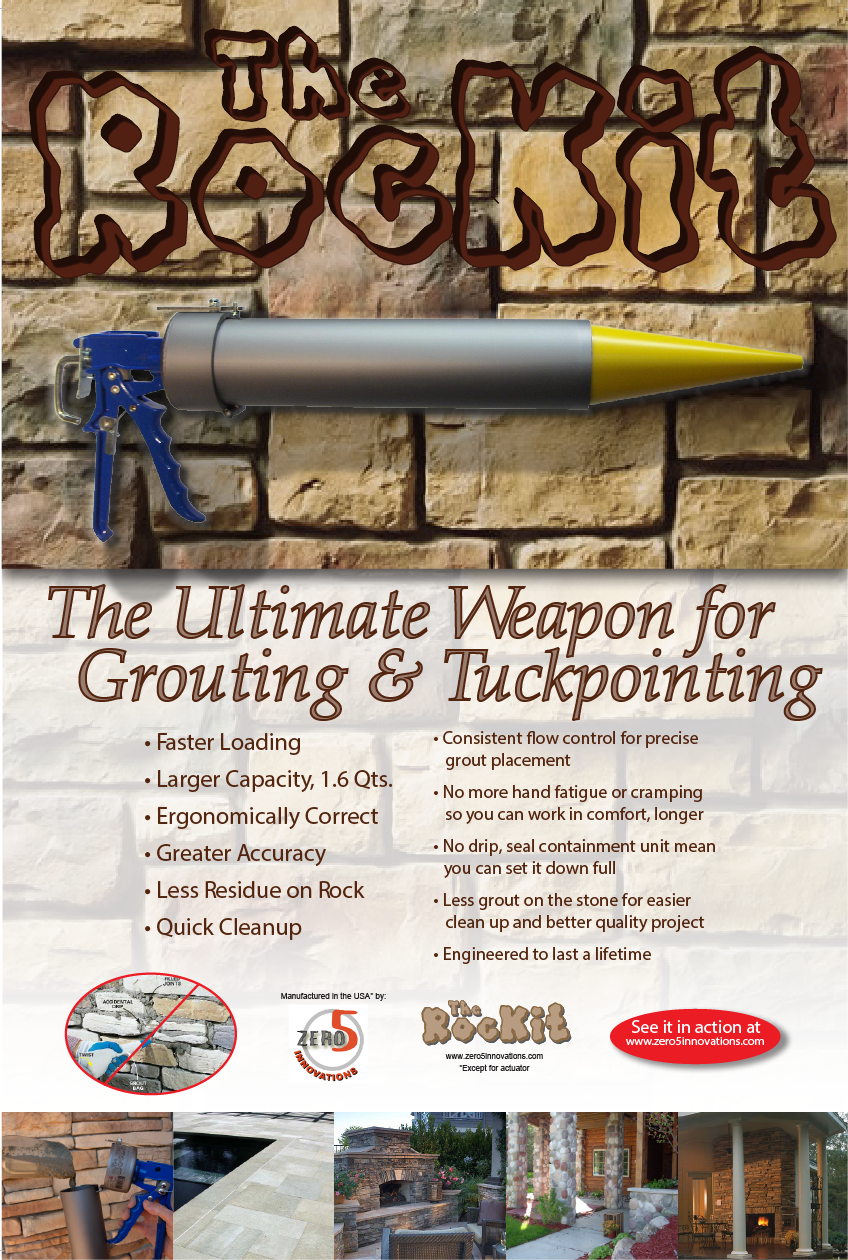 RocKit Grout Gun, Ultimate Weapon Poster, Grout Joints, Tuckpoint Brick