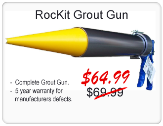 RocKit Grout Gun. Includes Complete Mortar/Grout Gun and 5 year warranty for manufacturers defects. Buy it now for $64.99 plus FREE shipping.